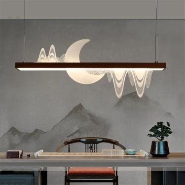 Imagem de Restaurante Contemporâneo Lâmpada Pingente LED Estilo Chinês Retro Criatividade Bar Balcão Sala de Estar Quarto Estudo Hotel Casa de Chá Candelabro (Estilo 18 L123CM)