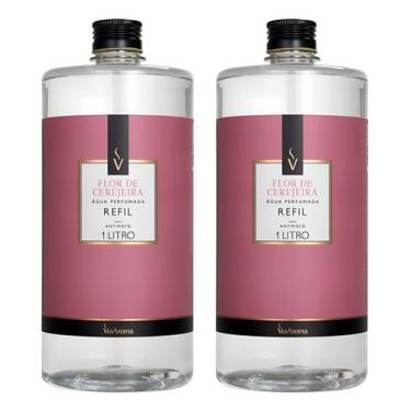 Imagem de Kit Refil Agua Perfumada Roupas E Tecidos Via Aroma 2 Litros Flor de C