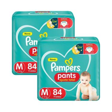 Imagem de Kit 2 Fralda Pampers Pants Ajuste Total Tamanho M 84 Unidades