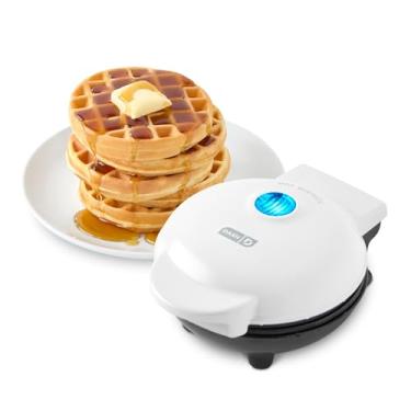 Imagem de DASH Mini máquina para waffles individuais, hash browns, chaffles Keto com superfícies antiaderentes fáceis de limpar, 10 cm, branco