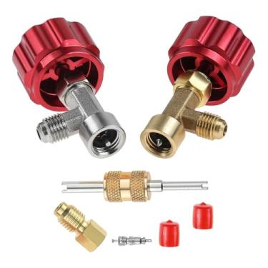 Imagem de CHICHIYANG Torneiras autovedantes e perfuradoras para carro A/C R134A com adaptador SAE de 1/10.2 cm para 12 polegadas Acme R134 núcleo de válvula e removedor sem vazamento