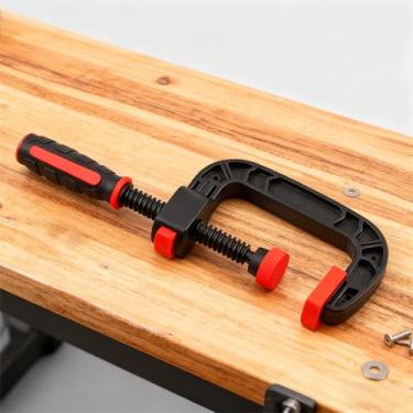 Imagem de Grampo C, braçadeiras para marcenaria, força de fixação forte, braçadeira C de borracha de plástico, ideal para projetos de bricolagem, marcenaria e fixação doméstica