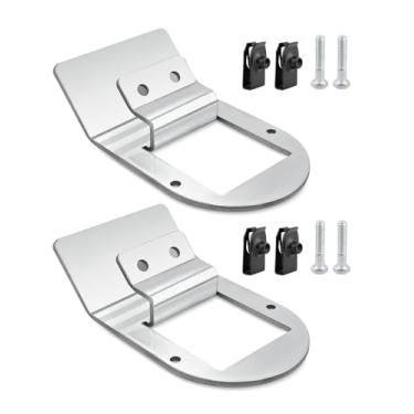 Imagem de Suporte de luz de melancia adequado para caminhões e trailers, montagem universal de aço inoxidável sob moldura brilhante, suporte seguro para luzes de licença de marcador, 2 peças