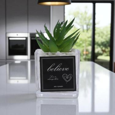 Imagem de Generic 1 peça de plástico falso para exibição de seixos de vidro e árvore vegetal verde 5 x 5 x 15 cm