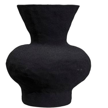 Imagem de Vaso de cerâmica texturizado rústico – Vaso de barro de 14 cm, decoração vintage estilo casa de fazenda, vasos wabi sabi em forma de vaso para decoração de casa de fazenda, decoração de sala de estar