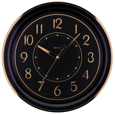 Imagem de Relógio De Parede Silencioso Preto Dourado 35 Cm Dourado - Dourado