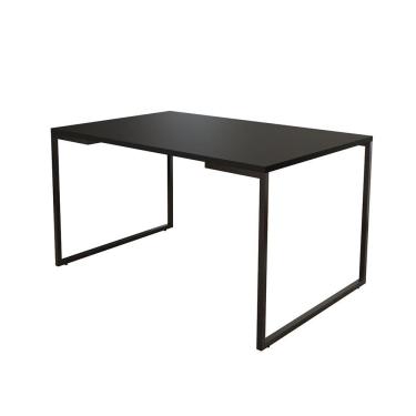 Imagem de Mesa De Jantar Industrial Base Ferro Preto Tampo 137X90 Preto