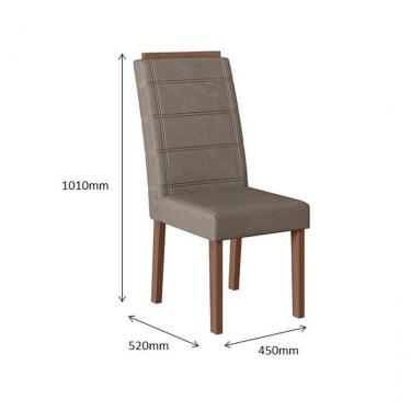 Imagem de Conjunto Sala De Jantar 1,56 Com 6 Cadeiras Amêndoa 01A