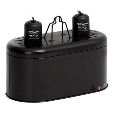 Imagem de REPTI ZOO Luminária dupla de répteis para cúpula de répteis UVB, refletor duplo de réptil, tampa de lâmpada de cúpula, design de integração, iluminação térmica