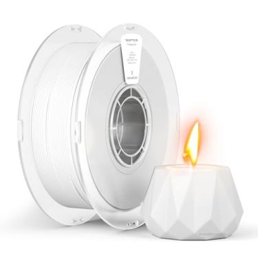 Imagem de kexcelled Filamento de PC retardador de chamas 1,75 mm, filamento de policarbonato branco, PC FR com grau UL94 V0 sem halogênio, retardante de fogo e resistente ao calor, carretel de 1 kg (1 kg)