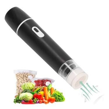 Imagem de Bomba de Ar Elétrica Portátil, Selador de Alimentos Recarregável, Máquina Seladora de Alimentos a Vácuo (Preto)