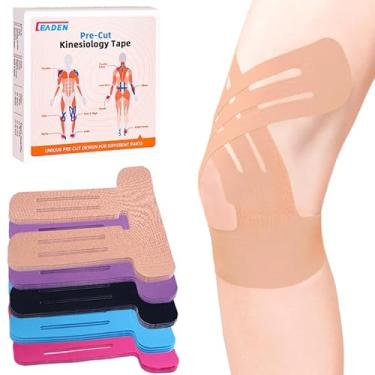 Imagem de IEADEN Fita cinesiológica pré-cortada para joelhos, 10 peças, nova, bege