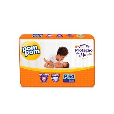 Imagem de Fralda Pom Pom Derma Protek Proteção de Mãe Mega P com 54un