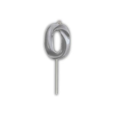 Imagem de Vela De Aniversário Slim Metallic Prata Modelo 0
