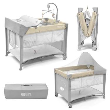 Imagem de Berço Portátil SleepGuard Dobrável para Recém Nascidos e Bebês com Estrutura Segura e Confortável (Bege)