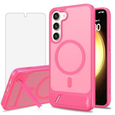 Imagem de Asuwish Capa de celular para Samsung Galaxy S23 5G, com protetor de tela de vidro temperado, suporte traseiro translúcido magnético à prova de choque, capa protetora S 23 23S GS23 G5 SM-S911U 6,1