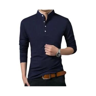 Imagem de Camisa Polo Masculina de Manga Comprida - Casual, Confortável e Respir