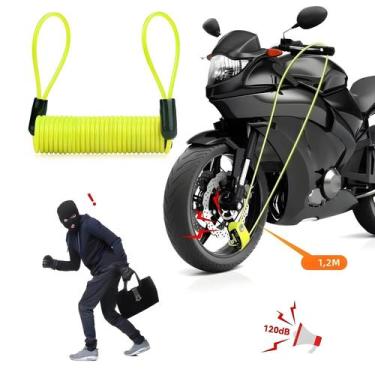Imagem de Trava De Disco Antifurto Para Motocicleta De 1,2M Com Cabo De Alarme D