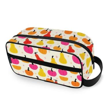Imagem de Burbuja Bolsa de Higiene Pessoal de Viagem de Abóboras de Dia das Bruxas para Mulheres e Homens, Organizador Portátil de Maquiagem para Acessórios de Higiene Pessoal com Alça