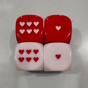 Imagem de 2 peças/4 peças de dados de coração, 2,5 cm/0,98 polegadas, presente de dia dos namorados (4 peças)