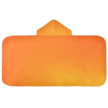 Imagem de Joisal Toalhas infantis gradientes laranja a amarelo com capuz toalha de natação absorvente macia 127 x 59,7 cm, essenciais para bebês recém-nascidos