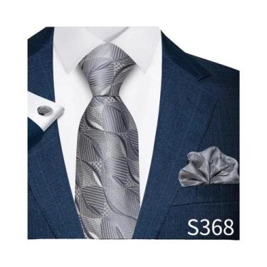 Imagem de Conjunto De Gravata Luxuosa Masculina Com Botões De Punho E Lenço De B