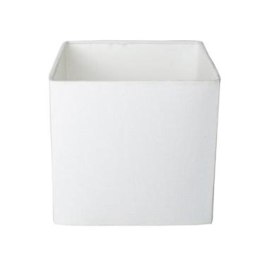Imagem de Cupula De Abajur Mesa ou Chao Quadrada Tecido Algodao 30x30x30cm Branc