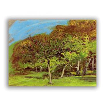 Imagem de DAQIANG Famosa "Árvores frutíferas" por Claude Monet Impressões vintage em tela Reproduções de pintura a óleo Imagem de arte de parede Decoração de casa para família 60 x 78 cm sem moldura