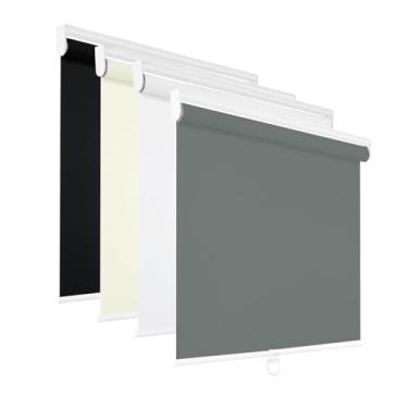 Imagem de Changshade Persianas blackout para janelas internas, persianas de rolo sem fio, persianas de enrolar com isolamento térmico, tecido de proteção UV para quarto, escritório, porta francesa, 82,5 cm L 72