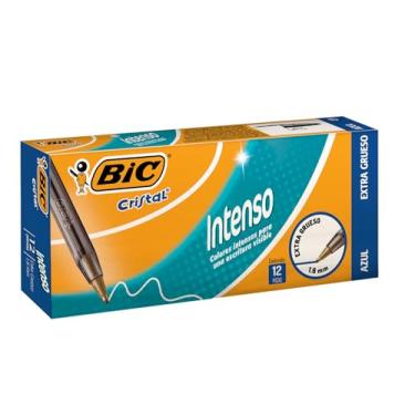 Imagem de BIC Caneta esferográfica Cristal Xtra em negrito, ponta grossa (1,6 mm), azul, 12 unidades