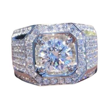 Imagem de Anel Masculino De Ouro 14K Com Diamante De Laboratório Moissanite De 2