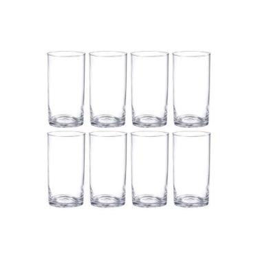 Imagem de Jogo 8 Copos Altos De Vidro Vghome 350Ml