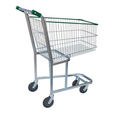 Imagem de Carrinho De Supermercado Compras Tubular Zincado Cesto 90l