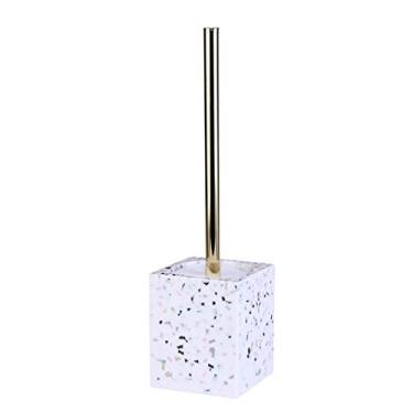 Imagem de Escova de banheiro escova de vaso sanitário conjunto de escova de vaso sanitário doméstico com base sem perfurador suporte de escova de vaso sanitário (cor: preto) (branco)