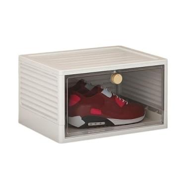 Imagem de Organizador de sapatos Organizador de caixa de sapatos, organizador de sapatos empilhável moderno para armário, com capa aberta transparente, caixas de armazenamento de sapatos universais para armário