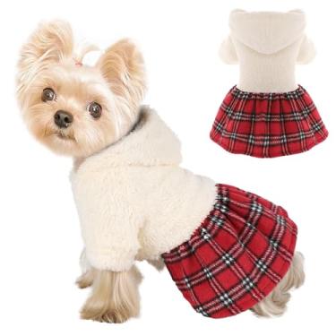 Imagem de Suéter de cachorro roupas para cães pequenos meninos meninas com capuz para cães para clima frio casacos de cachorro outono para roupas de gato chihuahua yorkie, branco, PP