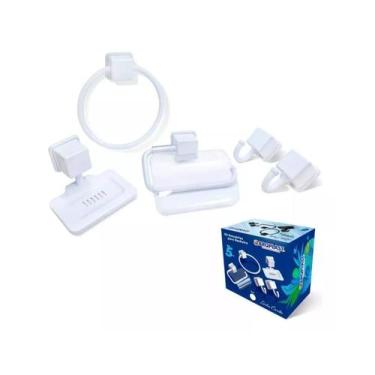 Imagem de Jogo Kit Acessórios Para Banheiro 5 Peças Arqplast - Meu Conforto LL