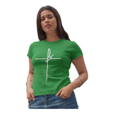 Imagem de Camiseta Fé Jesus Evangélica Gospel Baby Look Feminina - Blackchic, Ve