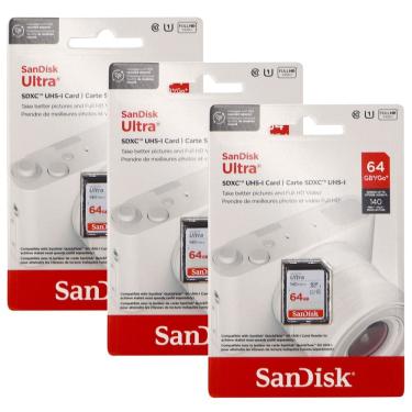 Imagem de Cartão de memória SanDisk Ultra SDXC UHS-I 64GB (pacote com 3)