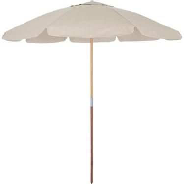 Imagem de Guarda-Sol Praia Haste Madeira 2,20m Bege Bel Guarapari