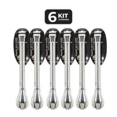 Imagem de Kit 6 pegador de salada inox 28 cm - Chef Line