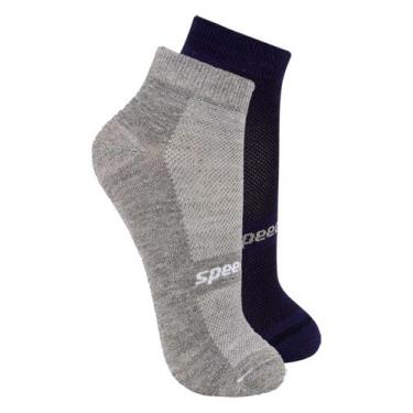 Imagem de Kit com 2 Pares de Meias Esportiva Cano Curto Speedo 8033 Colorido, Az