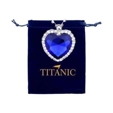 Imagem de Colar Com Pingente Azul, Coração Do Oceano, Estilo Titanic, Corrente V