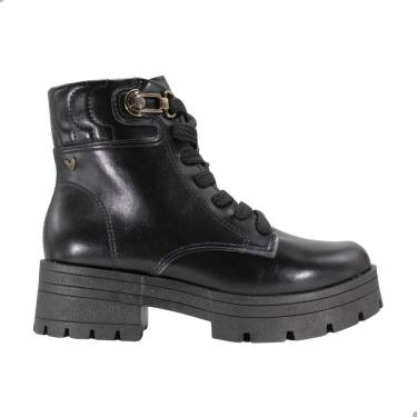 Imagem de Coturno Feminino Mississipi Com Cadarço Cano Curto Preto