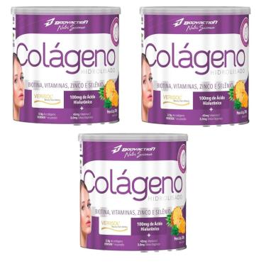 Imagem de Kit 3x Colágeno Hidrolisado Verisol 3x200g Sabor Abacaxi com Hortelã - Body Action-Unissex