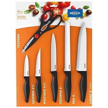 Imagem de Conjunto De Facas Com 6 Peças Cross Preto - 2556-310 - Brinox - OUTRAS