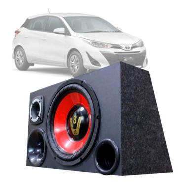 Imagem de Caixa Som Automotivo Trio Completa Subwoofer Toyota Yaris - OESTESOM, 