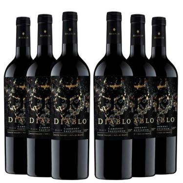 Imagem de KIT 6 Vinho Chileno DIABLO Black Cabernet Sauvignon, 750ml - Casillero