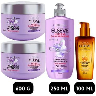 Imagem de Kit Elseve Hydra Hialurônico Óleo Extraordinário Paris Creme - Loreal 
