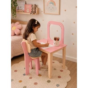 Imagem de Penteadeira Infantil Escrivaninha Com Bau Porta Maquiagens Acessórios 